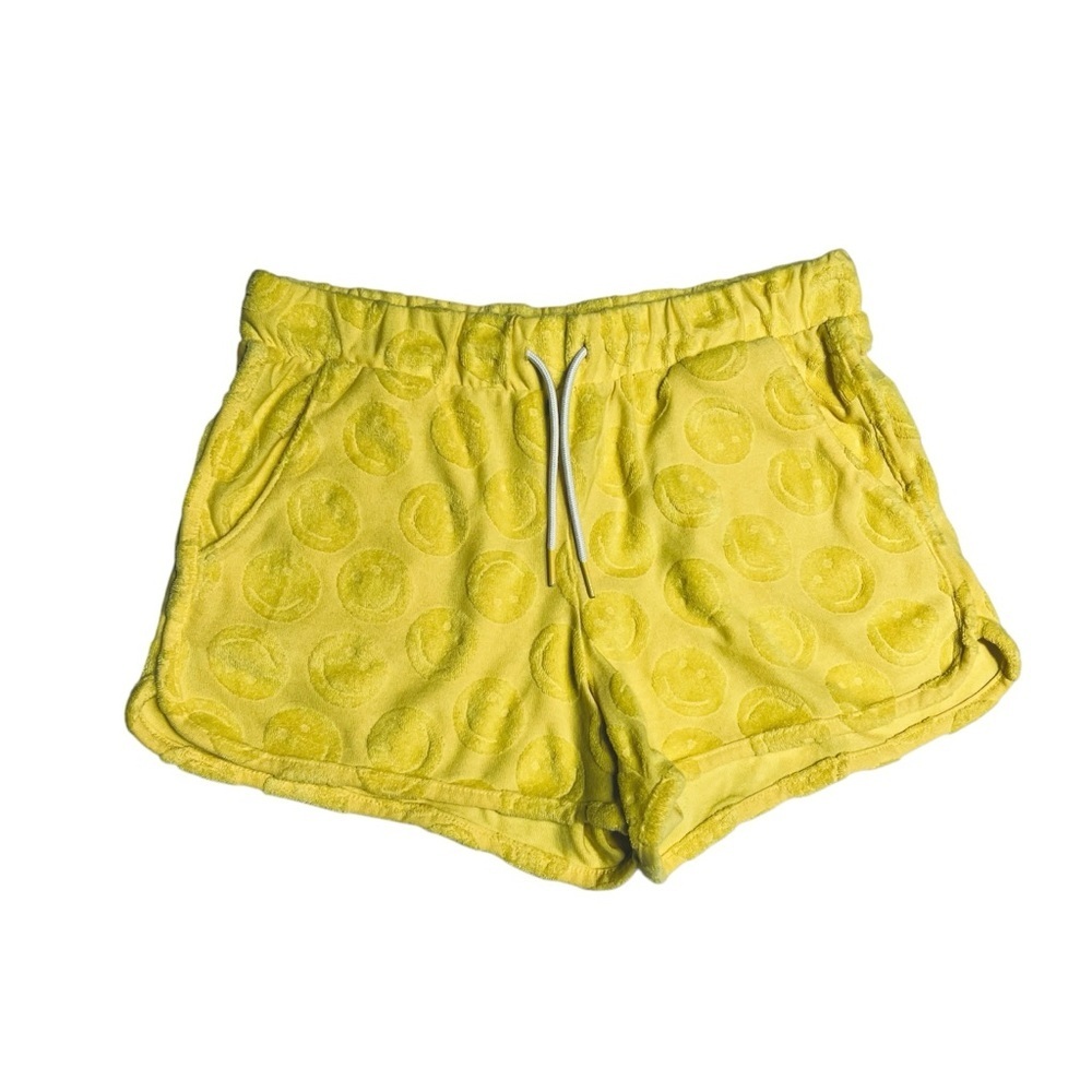 Old Navy Terry Cloth Yellow Smile‎ Relaxed Fit Shorts with Elastic Waistband